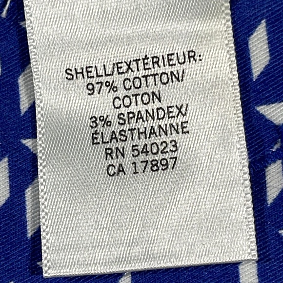 Banana Republic womens cobalt blue geometric cotton 3" inseam shorts - size 4 - Picture 6 of 10